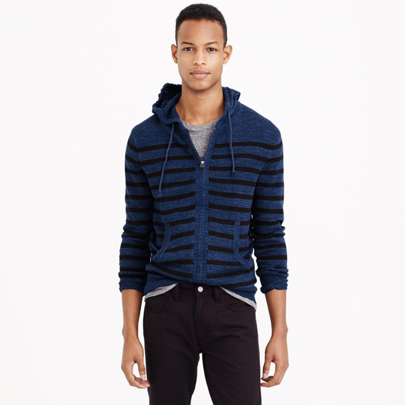 J. Crew Other - J CREW Zip Front Stripe Hoodie Sweater S NWT $89